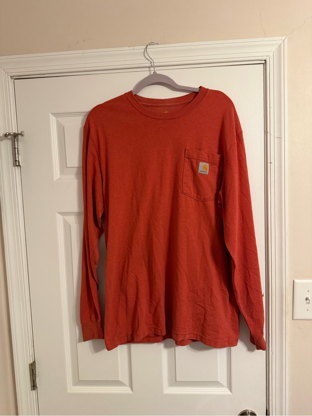 Carhartt Men’s Long Sleeve Pocket Tee — Burnt Orange